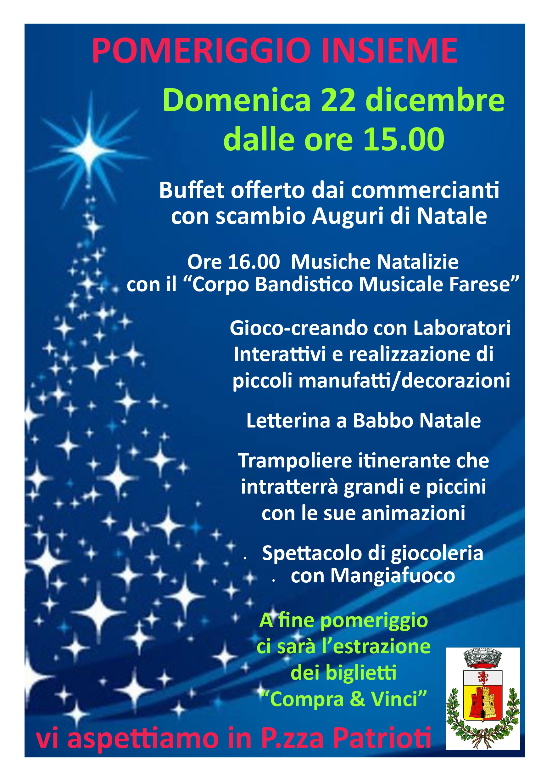 Pomeriggio insieme - Buffet offerto dai commercianti con scambi di auguri di Natale